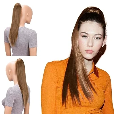 Immagine di CAISHA 40cm Coda Di Cavallo Lily Posticci Per Capelli Con Pinza Extensions Finta Liscio Marrone H72