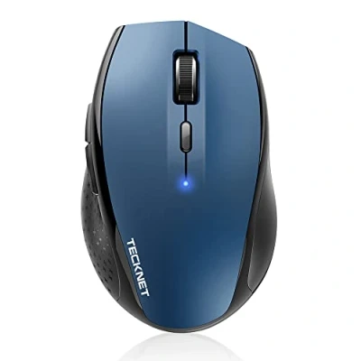 Immagine di TECKNET Mouse Bluetooth, Wireless 3200 DPI, Durata Batteria 24 Mesi, Bluetooth 6 Livello DPI Regolabile, con Indicatore di per PC Mac