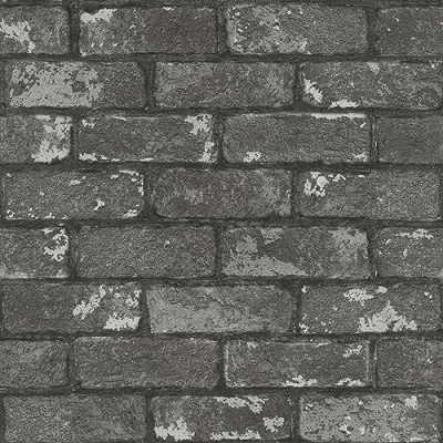 Immagine di Rasch Tapete 278224 carta da parati in effetto pietra, mattoni grigio scuro con 3D, 10,05 m x 0,53 (L P)