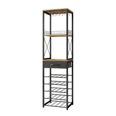 Immagine di Vicco Portabottiglie Porto, Rovere rustico, 40 x 147.5 cm con cassetto