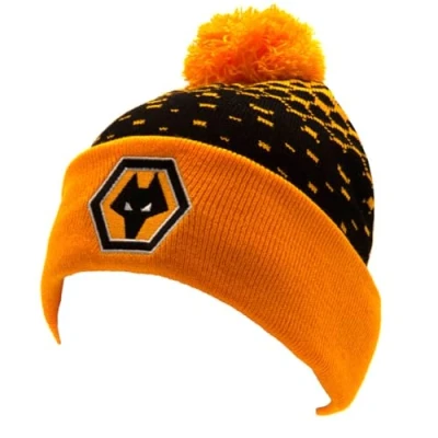 Immagine di Wolverhampton Wanderers Wolves FC Berretto da sci lavorato a maglia, colore: nero, Nero , Etichettalia unica