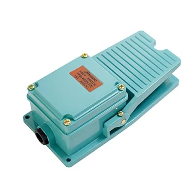 Immagine di WANGCL Interruttore a Pedale, AC 250V 15A 1NO 1NC Pedale in Alluminio Antiscivolo momentaneo TFS 402