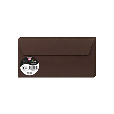 Immagine di Clairefontaine 5235C Pacco da 20 Buste autoadesive Formato DL 11x22cm 120g/m² Color Cacao Inviti Eventi e Corrispondenza Gamma Pollen Carta Premium Liscia