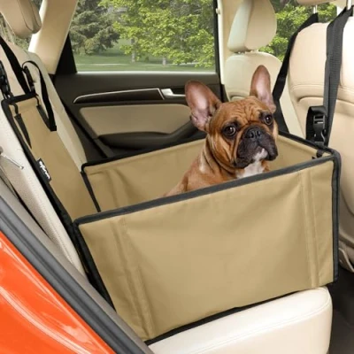Immagine di Wuglo Seggiolino Auto Extra Stabile per Cani di Piccole e Medie Dimensioni Cane Rinforzato con 4 Cinghie Fissaggio Trasportino Impermeabile Sedile Posteriore