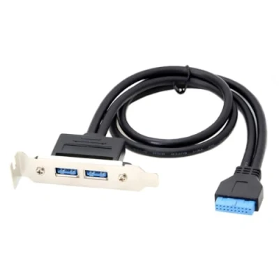 Immagine di chenyang CY Basso Profilo 80mm USB 3.0 Femmina Pannello Posteriore a Scheda Madre Cavo Maschio 20 Pin con Staffa PCI 50cm
