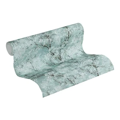 Immagine di Carta da parati Foresta New Walls Cosy &amp; Relax A.S. Création tessuto non 10.05 m x 0.53 Verde Blu Grigio Prodotto in Germania 374203 37420 3