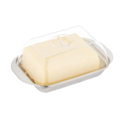 Immagine di Relaxdays Piatto per il burro, Contenitori alimenti, Argento