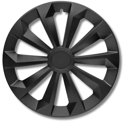 Immagine di Albrecht Copricerchi in acciaio, 15 pollici, colore nero opaco, per cerchioni plastica, resistenti confezione originale Albrecht, Made EU