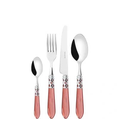 Immagine di BUGATTI, Aladdin, Set Posate 4 pezzi in acciaio inox 18/10, ghiera cromata, 1 persona composto da cucchiaio, forchetta, coltello e cucchiaino caffè (RUST)