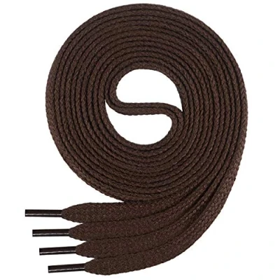 Immagine di Di Ficchiano, lacci da scarpe piatti, in 100% cotone, per sneaker e sportive, molto resistenti, larghezza: circa 7 mm, lunghezza: 45 cm 200 cm, prodotto Europa, Adulti (unisex), marrone scuro., 140