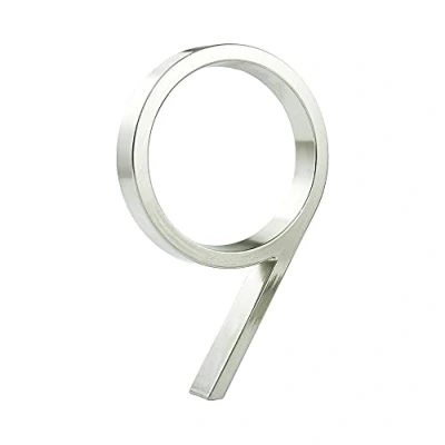 Immagine di HASWARE Targa Con Numero Civico Galleggiante: 5 Pollici (12cm) Moderna Segnaletica Per Porte, Perfetta I Numeri Dell&#039;Indirizzo Di Casa (9, Argento)