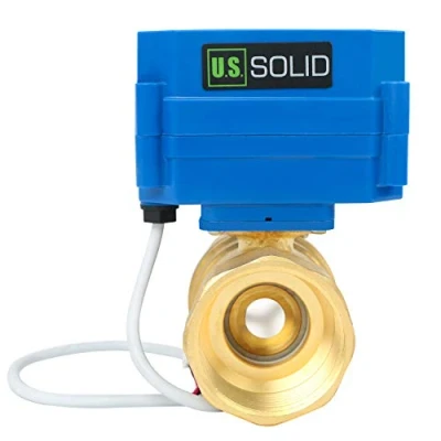 Immagine di U.S. Solid 1 1/4&quot; Valvola a sfera motorizzata 2 Vie Ottone Elettrovalvola 220V AC (85V 265V AC) DN32, fili, ritorno automatico NC