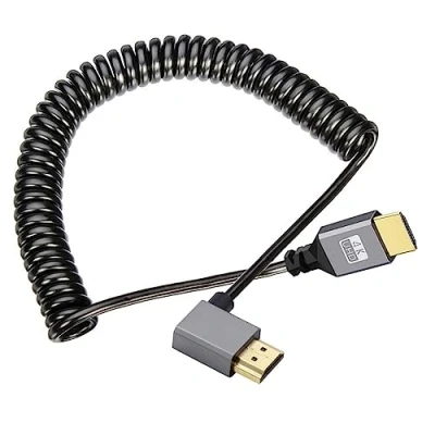 Immagine di chenyang HDMI Stretch Coiled Cable 2.0 maschio al cavo di estensione femminile con tappo copertura impermeabile, lunghezza 100 cm