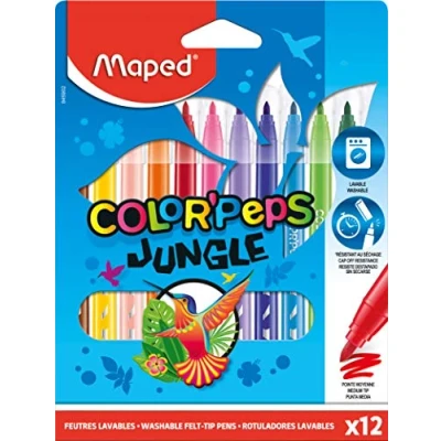 Immagine di Maped Color Peps Jungle 845902 Confezione da 12 pennarelli colorati