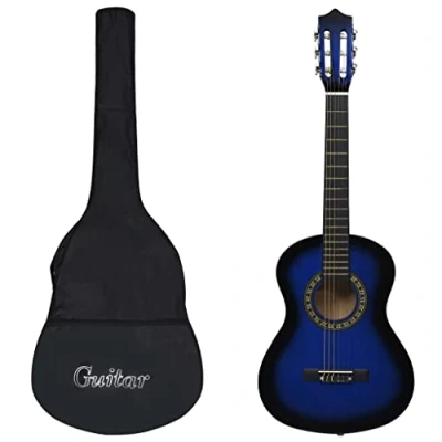 Immagine di vidaXL Chitarra Classica Principianti e Bambini con Custodia Blu 1/2 34&quot;