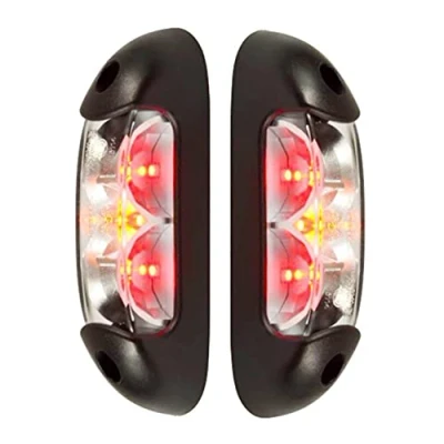 Immagine di 2 luci di posizione a LED, 12 24 V, 3 colori: bianco, rosso, arancione per camion, rimorchi, roulotte, ecc.