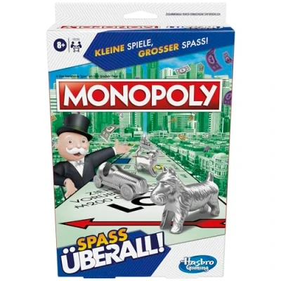Immagine di Monopoly Compatto, gioco portatile per 2 4 giocatori, da viaggio bambini, divertimento ovunque