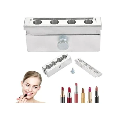 Immagine di Stampo per rossetto fai da te 4 cavità Strumento creatore di balsamo labbra in lega alluminio(Single use)