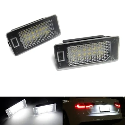 Immagine di 2 luci a LED per targa, canbus, A1, A3, S3, A4, S4, A5, S5, A6, A7, Q3, Q5, Q7, TT, RS