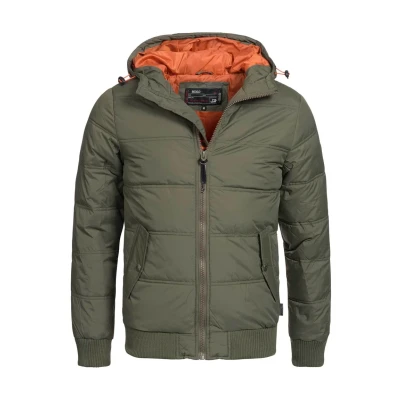 Immagine di Indicode Uomini Adrian ZA Quilted Jacket Giacca trapuntata dall&#039;aspetto di una piumino Army S