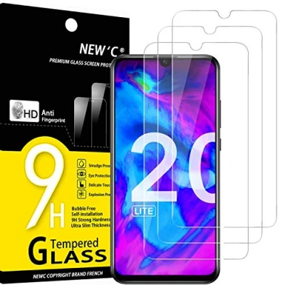 Immagine di NEW&#039;C 3 Pezzi, Vetro Temperato per Honor 20 Lite, 20i, anti graffi, senza bolle d&#039;aria, ultra resistente (0,33 mm HD trasparente), durezza 9H Glass