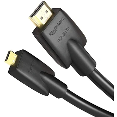 Immagine di Amazon Basics Cavo ad alta velocità Micro HDMI su HDMI, standard più recente, 1.83 m, Nero