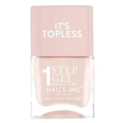 Immagine di Nails Inc Topless Renee (rosa) Smalto gel senza UV manicure 1 step con durata fino a 8 giorni asciugatura rapida, vegano &amp; 21 free per bambini adulti base/top coat