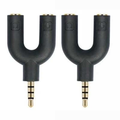 Immagine di Adattatore Cavo da 35 Mm per Computer Telefonico Splitter Cuffie E Microfono TRRS 3 5 2