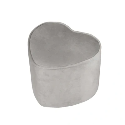Immagine di roba Pouf per Bambini a forma di Cuore Lil Sofa Rivestito in Velluto con Contenitore Multifunzione Arredamento la Cameretta dai 18 Mesi Grigio