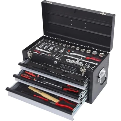 Immagine di KS Tools, Cassetta degli attrezzi, Set di utensili universali 1/4+1/2. 99 pezzi. 918.015 (99 pezzi)