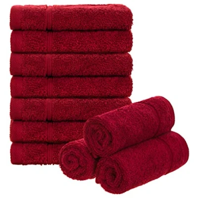 Immagine di Brandsseller Set di 10 Asciugamani per Sapone 30 x cm Asciugamano in Spugna Ospiti con Gancio Cotone 470 g/m² Bagno Casa Rosso
