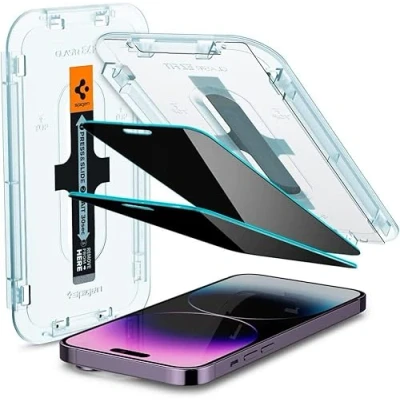 Immagine di Spigen Glas.tR EZ Fit Vetro Temperato compatibile con iPhone 14 Pro Max, 2 Pezzi, Anti Spia, Protezione della Privacy, Durezza 9H Pellicola prottetiva