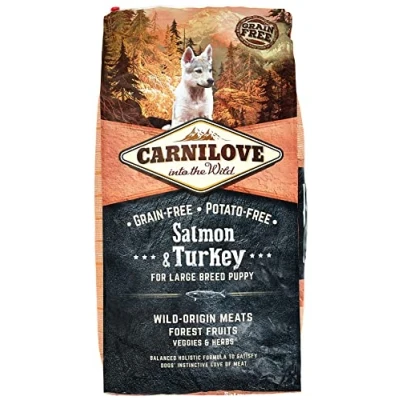 Immagine di Carnilove Large Puppy Salmone &amp; Tacchino Crocchette per cani Set %: 2 x 12 kg