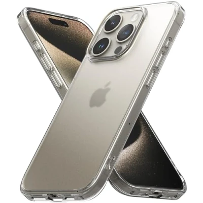 Immagine di Ringke Fusion Matte Compatibile con Cover iPhone 15 Pro Max, Anti Impronte, Custodia Opaca Antiurto Protettiva Robusta Ottima Grip Clear