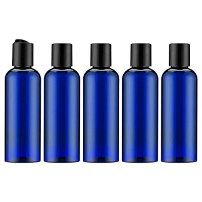 Immagine di Livfa Bottiglie Vuote da 100ml con Tappo Flip, Bottiglia Viaggio a Disco (5 Pezzi), Contenitore di Plastica Vuoto per Cosmetici