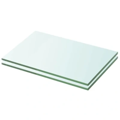 Immagine di vidaXL Mensole in Vetro Trasparente 2 pz 20x25 cm