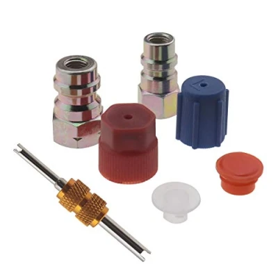 Immagine di the Lord of Tools R 12 a 134a Adattatore di conversione retrofit lato alto basso 1/4 valvole SEA Kit montaggio con strumento rimozione del nucleo della valvola per accessori refrigerante