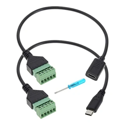 Immagine di VGOL 2 Pz Connettore USB C Per Morsettiera Senza Saldatura Collegabile Tipo Maschio/femmina A 5 Pin Vite Cavo Di Prolunga Adattatore Ricarica E Trasferimento Dati