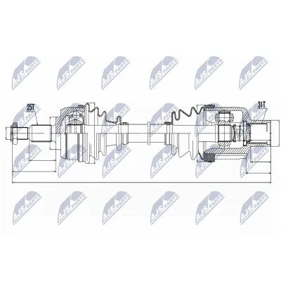 Immagine di NTY NPW RE 054 Albero motore / Semiasse Assale anteriore, anteriore Dx Cambio manuale, Trasmissione automatica, manuale a 6 marce