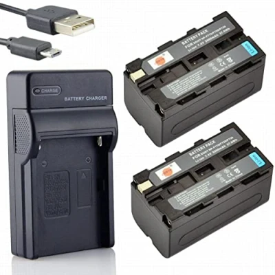 Immagine di DSTE NP F750 Li ion Batteria (2 Pacco) e Caricabatterie USB Compatibile per Sony CCD SC5 TRV80PK DCR TRV820 SC55 TRV815 TRV9 TR3 TRV82 TRV900 TR3000