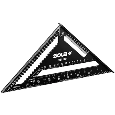 Immagine di SOLA RS 30 5 in 1 angolo di arresto cm Robusto falegnameria alluminio con scala metrica multifunzione: righello, arresto, inclinazione, goniometro