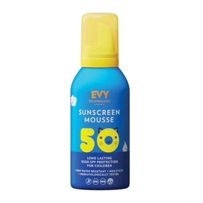 Immagine di EVY Babies e Kids protezione solare Mousse SPF 50 senza profumo resistente al sudore all&#039;acqua per bambini dai 6 mesi in su