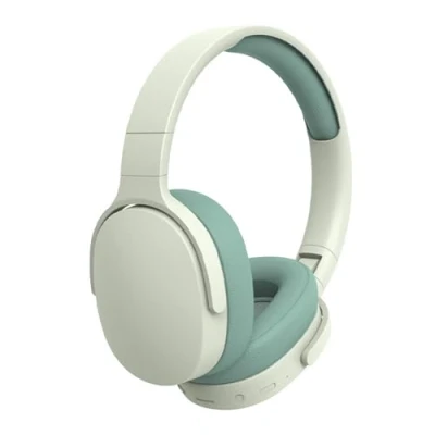 Immagine di BSOMAM cuffie Bluetooth wireless, pieghevoli, intelligenti, con riduzione del rumore, regolabili, microfono, compatibili 5.1, stereo over ear per sport e viaggi (verde)