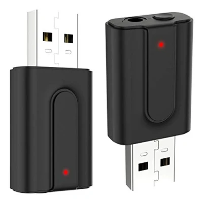 Immagine di Adattatore Bluetooth 5.0 USB Trasmettitore Ricevitore 2 in 1 Audio Stereo da 3.5 Mm per TV/PC/Autoradio/Cuffie/Proiettore/Laptop/Tablet/Impianto