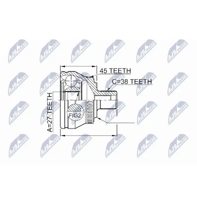 Immagine di NTY NPZ AU 047 Kit Giunto Omocinetico Assale anteriore Sx, Dx con bullone/vite TPE (elastomero termoplastico) AUDI: A4 B7 Avant