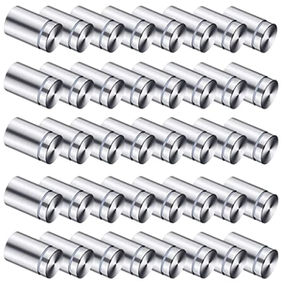 Immagine di TIHOOK 40 distanziatori da parete in acciaio inox, parti di montaggio acrilico, per viti, pubblicità, 12 x 20 mm, supporto chiodi vetro