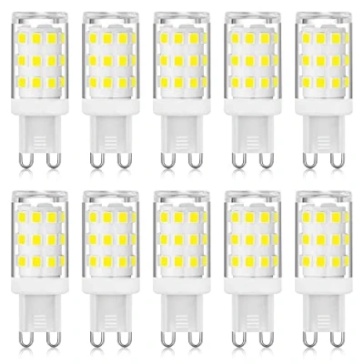 Immagine di lampadine LED G9 senza sfarfallio 3W equivalenti a alogene 20W 28W 33W, Bianco freddo 6000K, lampada risparmio energetico con attacco G9, non dimmerabile, AC 220 240V, confezione da 10