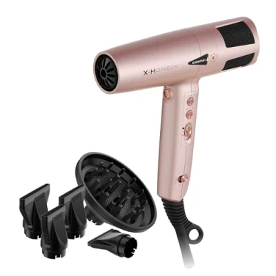 Immagine di GAMMA+ X Horizon Asciugacapelli Ionico, Phon Capelli Professionale Ultraleggero 290g, Tecnologia Dual Ionic, Alert LED Pulizia Filtro, Motore Digitale G Tron 120.000 rpm, Made in Italy, Spina Schuko