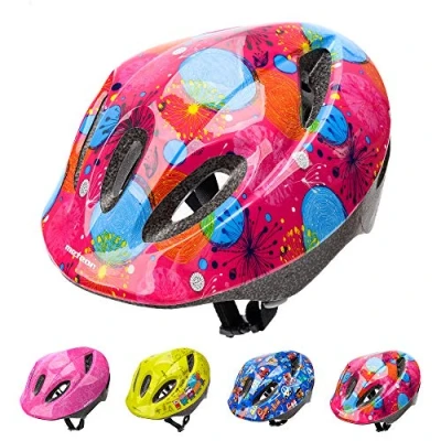 Immagine di meteor Casco Bici Ideale per bambini e adolescenti Caschi perfetto Downhill Ciclismo MTB Scooter Helmet Tutte Le Forme di attività in Bicicletta (S (48 52 cm), KS05 PINK ABSTRACT)