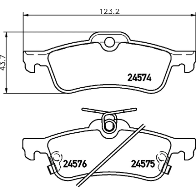 Immagine di HELLA 8DB 355 013 461 Kit pastiglie freno con segnalatore acustico usura TOYOTA: Yaris II Hatchback, III Van